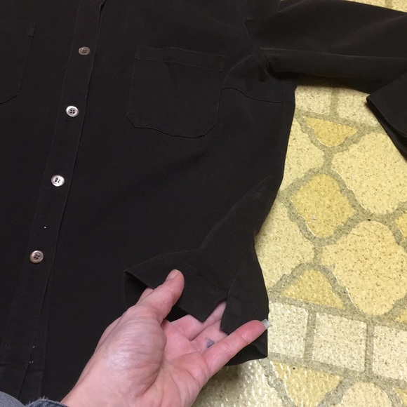 EUC J. Crew deep chocolate brown Button down blouse - Picture 9 of 11